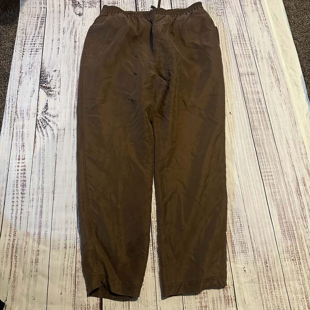 Vintage 90s Mureli Brown 100% Silk Lined Track Pants Joggers Size L